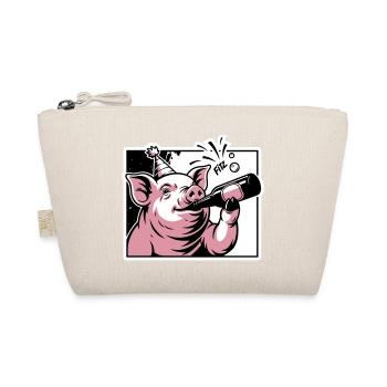 Cochon avec bouteille de fête et de célébration - Trousse biologique - nature - Devant