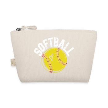 Softball illustration with heart - Organic Pouch - nature - Front