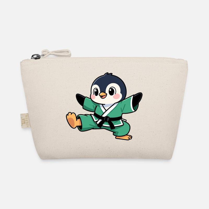 Süßer Pinguin Karate Comic Kinder Kampfkunst Bio-Täschchen