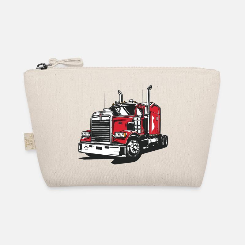Roter LKW Linien-Illustration Bio-Täschchen
