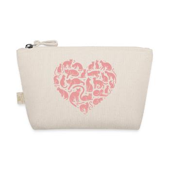 Cat Heart Silhouette Pink - Organic Pouch - nature - Front