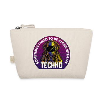 Techno Astronaut Circle Abzeichen - Bio-Täschchen - Natur - Vorne