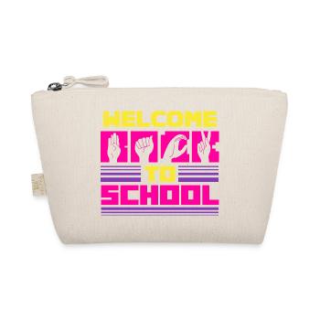 ASL Sign Language Interpreter Welcome To School - Organic Pouch - nature - Front