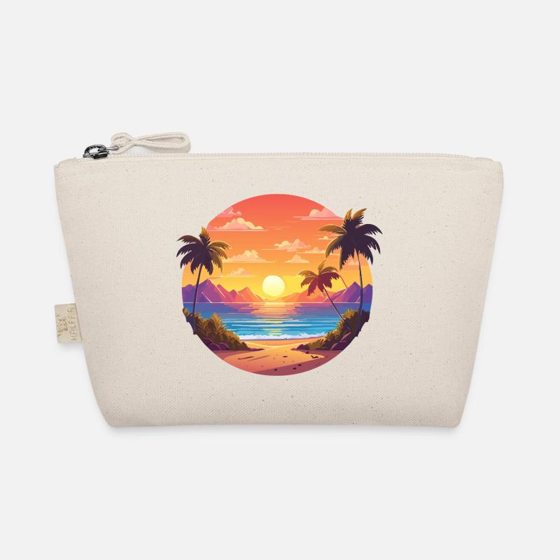 Sunset Palm Bay - Organic Pouch - nature