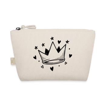 Sweet Crown with Hearts & Stars | Doodle Look - Organic Pouch - nature - Front