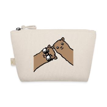 Two Brown Llamas Alpaca Sunglasses Curious - Organic Pouch - nature - Front