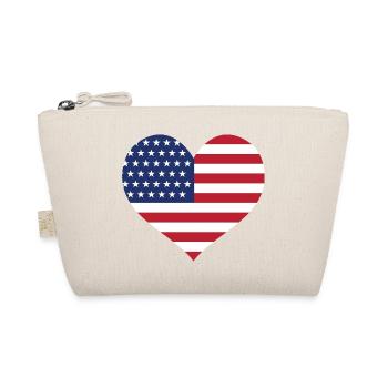 USA Flagge Herz - Bio-Täschchen - Natur - Vorne