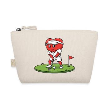 coeur golfeur dessin animé jouant sur vert - Trousse biologique - nature - Devant