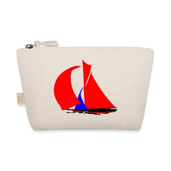 Red Sailboat Silhouette - Organic Pouch - nature - Front