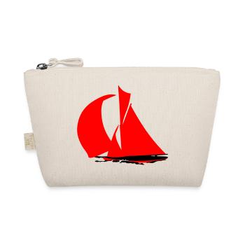 Rotes Segelboot Silhouette - Bio-Täschchen - Natur - Vorne