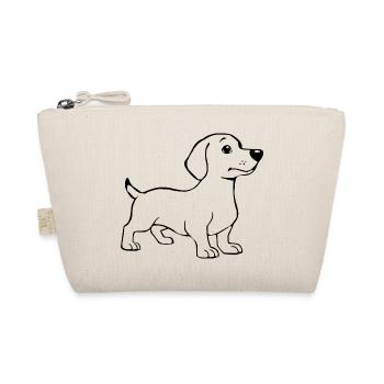 T-shirt chien teckel cadeau - Trousse biologique - nature - Devant