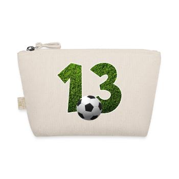 NR. 13 NUMMER 13 FUßBALL 13. GEBURTSTAG - Bio-Täschchen - Natur - Vorne