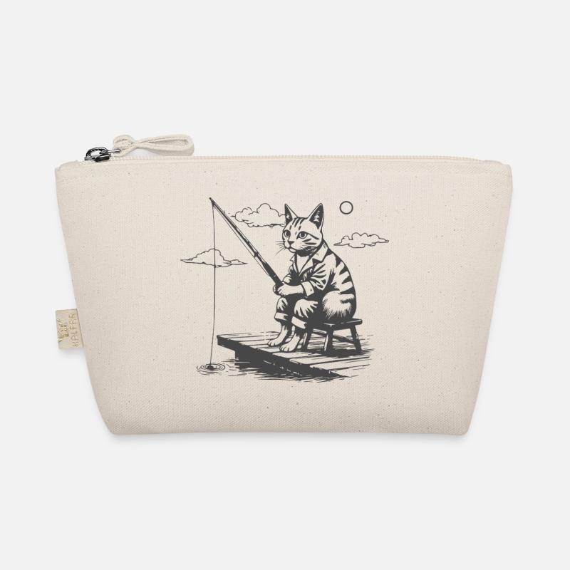 Nächtlicher Katzenangler - Bio-Täschchen - Natur