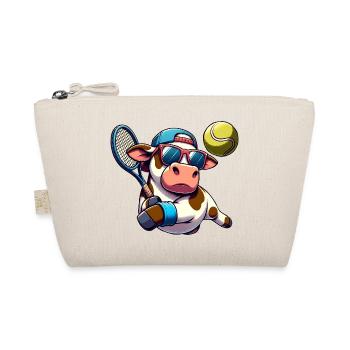 Cool Tennis Cow with Racket and Ball - Organic Pouch - nature - Front