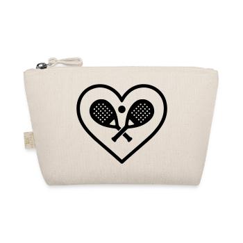 Padel Heart Crossed Rackets Sport Gift - Organic Pouch - nature - Front