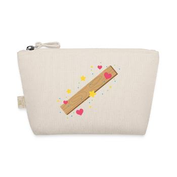 Wooden plank with hearts and stars - Organic Pouch - nature - Front