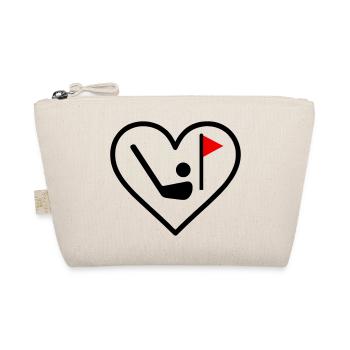 Golf Heart Club Ball Sports Gift - Organic Pouch - nature - Front