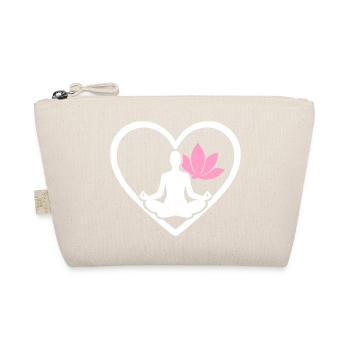 Yoga Herz Frau Silhouette Lotus Wellness - Bio-Täschchen - Natur - Vorne