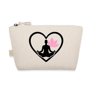 Damen Yoga Herz Silhouette Lotus Wellness - Bio-Täschchen - Natur - Vorne