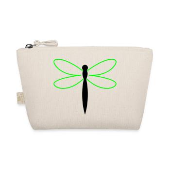 Libelle Silhouette - Bio-Täschchen - Natur - Vorne