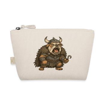Wütender Wikinger-Bulldoggen-Krieger in Pelzrüstung Zeichentrickserie - Bio-Täschchen - Natur - Vorne