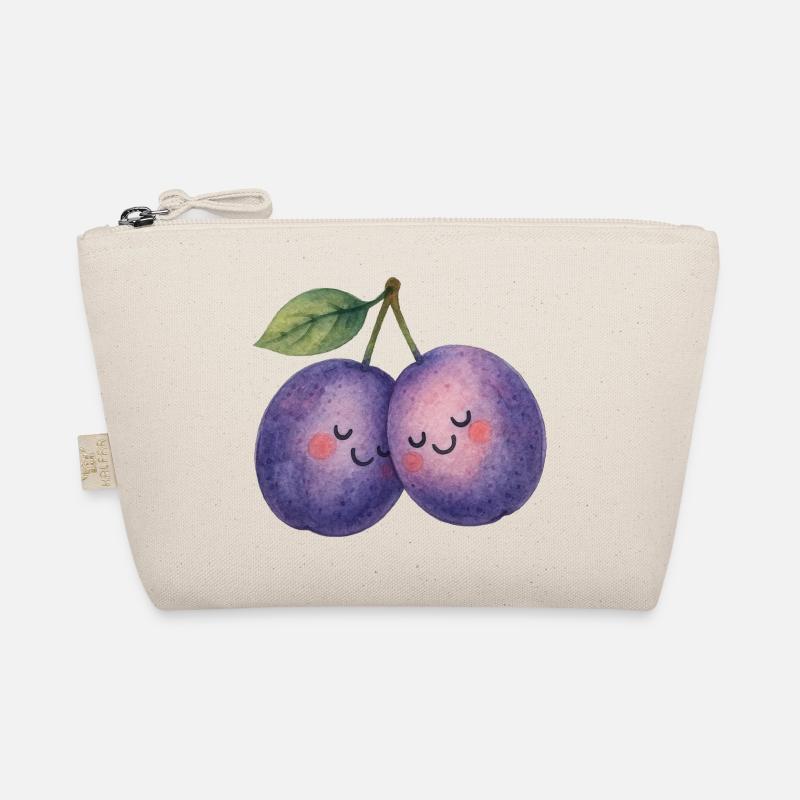 Zwei verliebte Pflaumen Valentinstag Liebe Bio-Täschchen