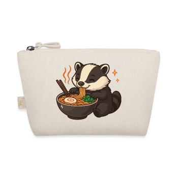 Badger with noodles ramen kawaii badger - Organic Pouch - nature - Front
