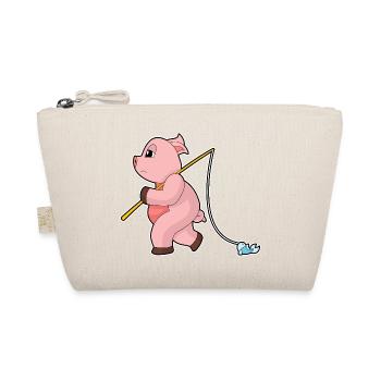 Pig Angler Fish Fishing - Organic Pouch - nature - Front