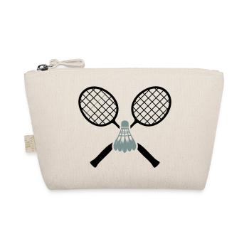 Badminton Logo – Gekreuzte Schläger & Federball - Bio-Täschchen - Natur - Vorne