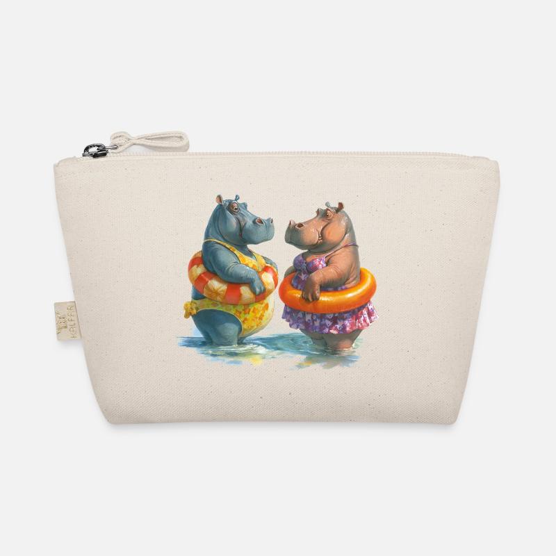 Hippo-Poolfreunde im Sommer Bio-Täschchen