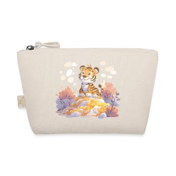 Tiger cub on gold treasure in autumn forest - Organic Pouch - nature - Front