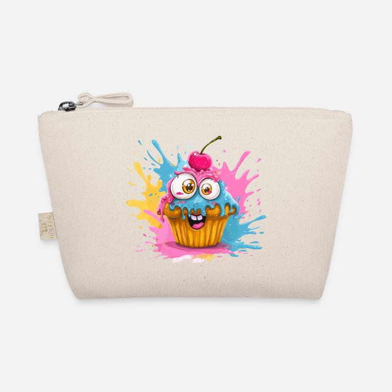 Colorful cupcake with googly eyes Organic Pouch