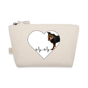 Herzschlag-Hund: Liebe mit Puls - Bio-Täschchen - Natur - Vorne