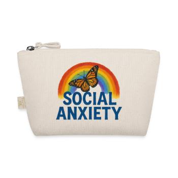 Rainbow Butterfly Social Anxiety Tee - Organic Pouch - nature - Front