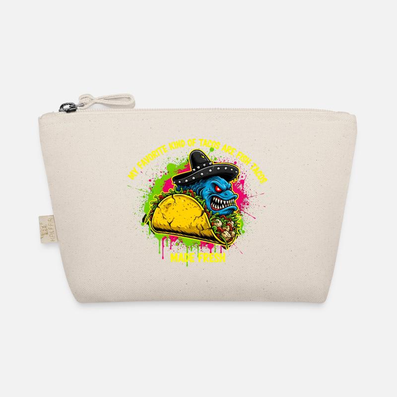 Angry Monster Fish Taco Sombrero Splatter Art Organic Pouch