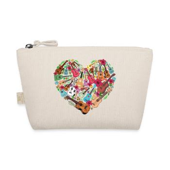 Hawaiian Ukulele Uke Heart - Organic Pouch - nature - Front