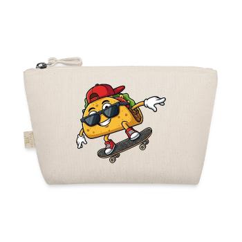 Cooler Taco Skateboard Skateboarder Spruch - Bio-Täschchen - Natur - Vorne