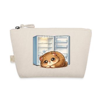 Petit chat devant un réfrigérateur ouvert - Trousse biologique - nature - Devant