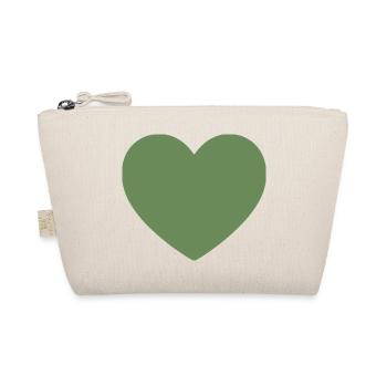 green heart green gift valentine's day - Organic Pouch - nature - Front