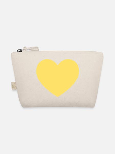 gelbes Herz gelb Geschenk Valentinstag - Bio-Täschchen - Natur