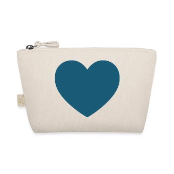 blaues Herz Geschenk Valentinstag - Bio-Täschchen - Natur - Vorne