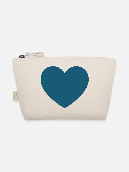 blue heart gift valentine's day - Organic Pouch - nature - Front