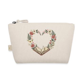 Vintage-Bücherliebhaber Valentine Floral Heart - Bio-Täschchen - Natur - Vorne