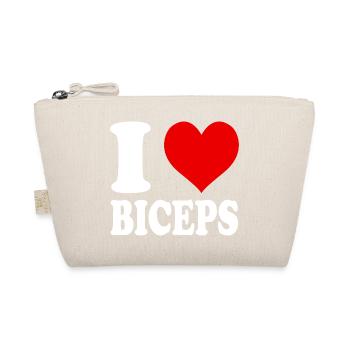 I Love Biceps Gym Bodybuilding Fitness - Organic Pouch - nature - Front