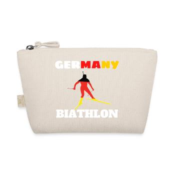 Biathlete silhouette with German flag - Organic Pouch - nature - Front