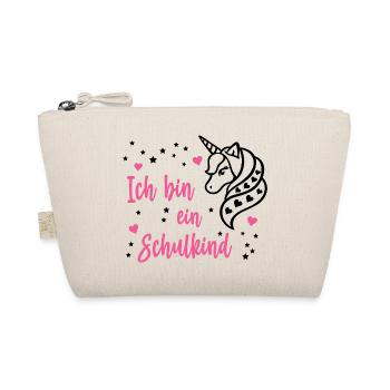 Ich bin ein Schulkind Schule Einschulung Einhorn - Bio-Täschchen - Natur - Vorne