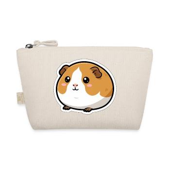 Guinea Pig Head Sticker - Organic Pouch - nature - Front
