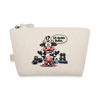 Gym Fitness Humor Kuh Spruch Geschenk - Bio-Täschchen - Natur - Vorne