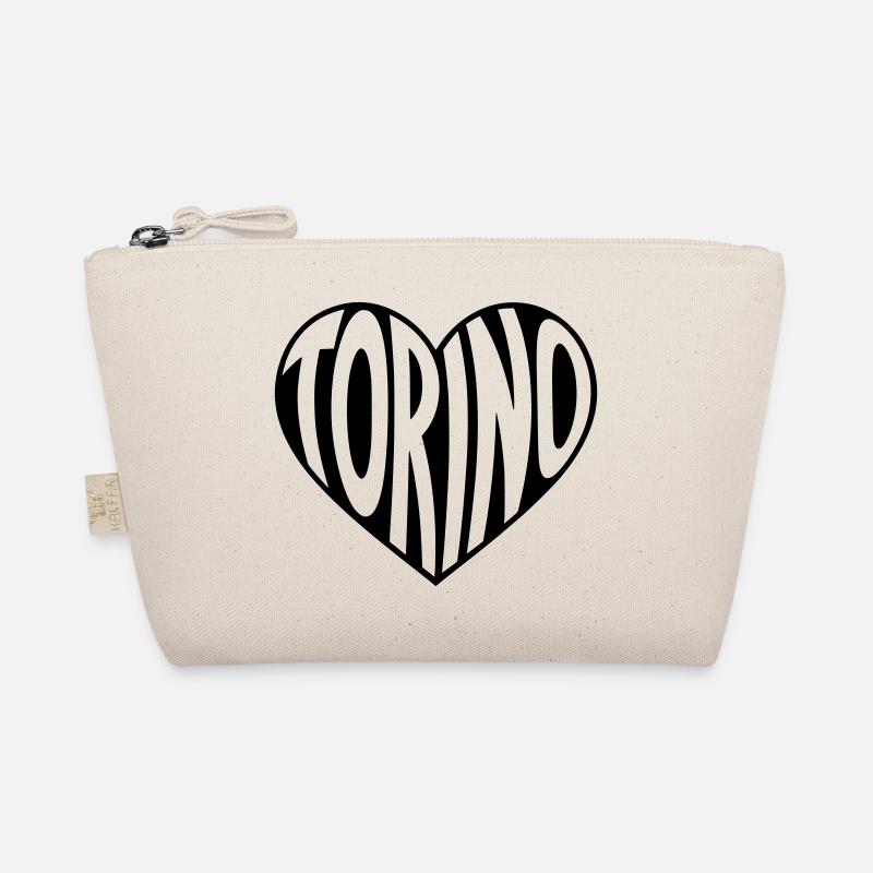 Torino, Turin Heart Typography Organic Pouch
