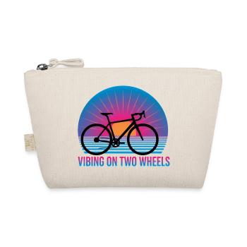 Vibing On Two Wheels Synthwave Road Bike - Organic Pouch - nature - Front